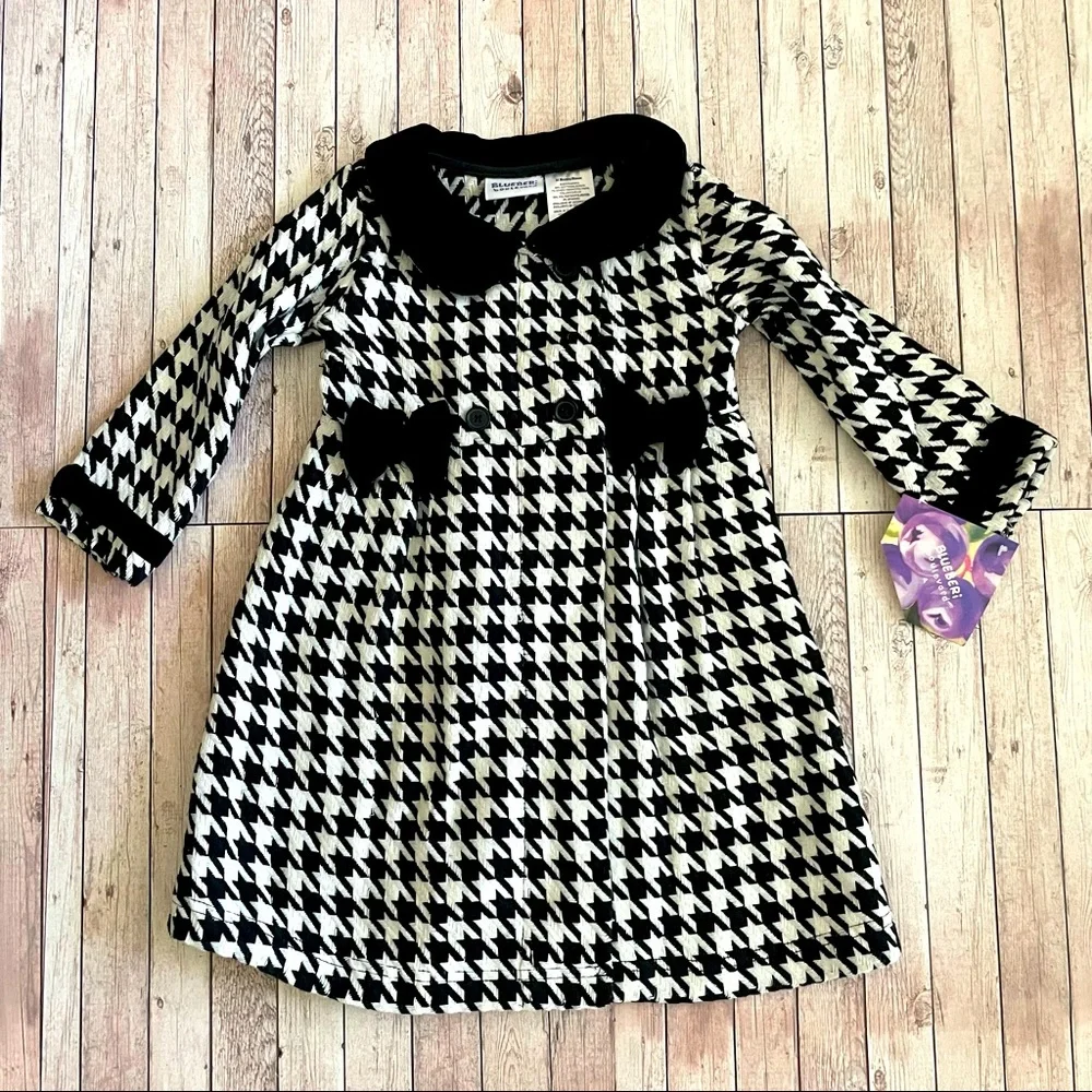 Blueberi Boulevard Youth baby Girls size 24 months black houndstooth print NWT
